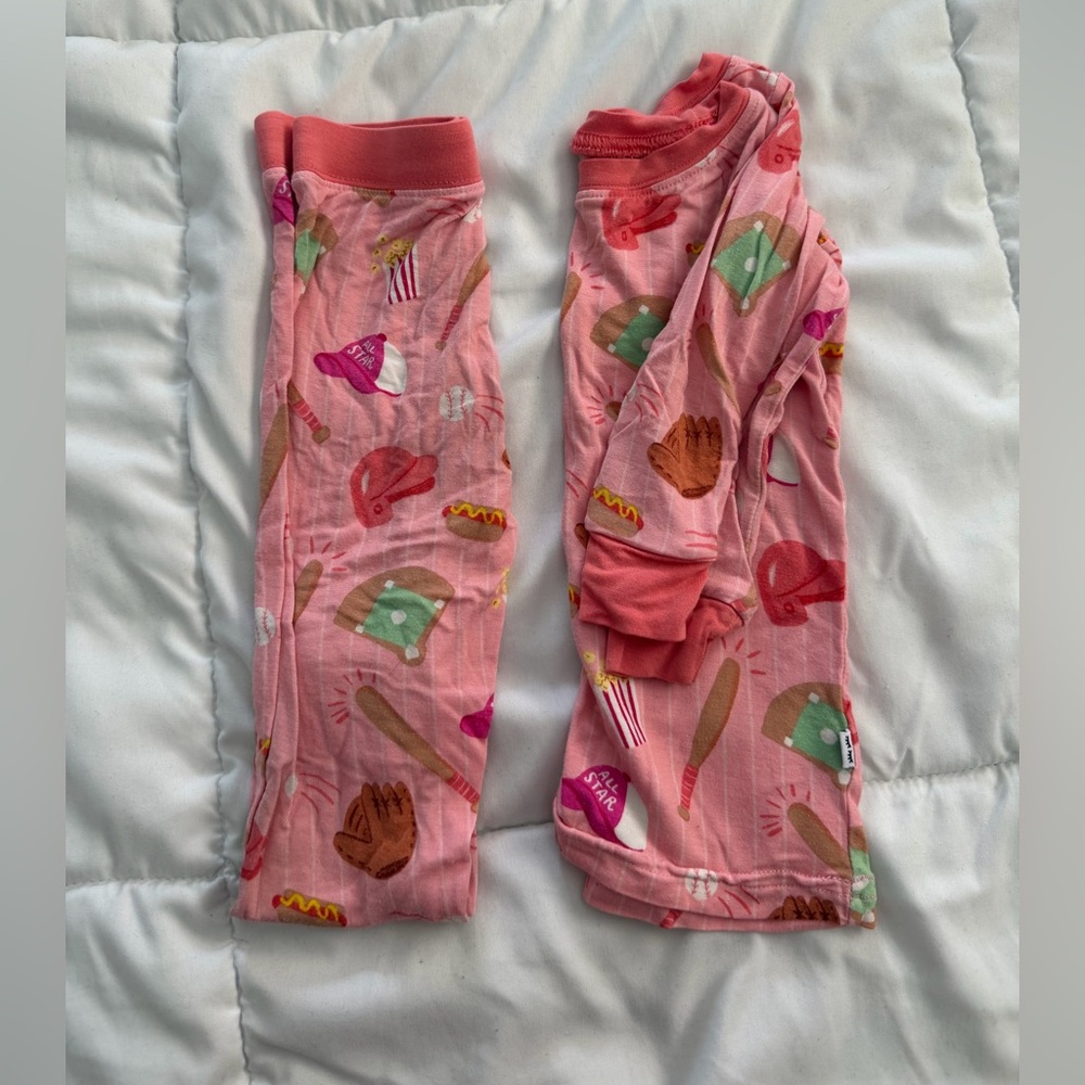 Little Sleepies Pink Long baseball set